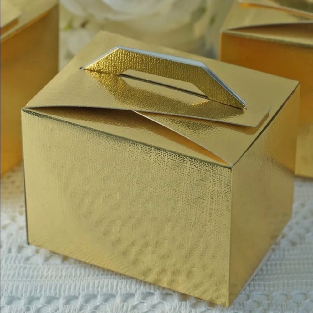 Gold Tote Favor Boxes *Brand New*
